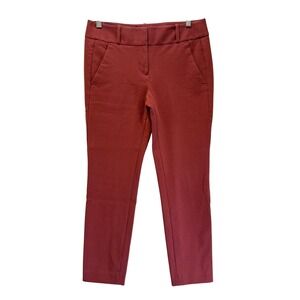 LOFT Marisa Skinny Pants Size 2‎ Red Cropped Trousers Romantic Preppy Old Money